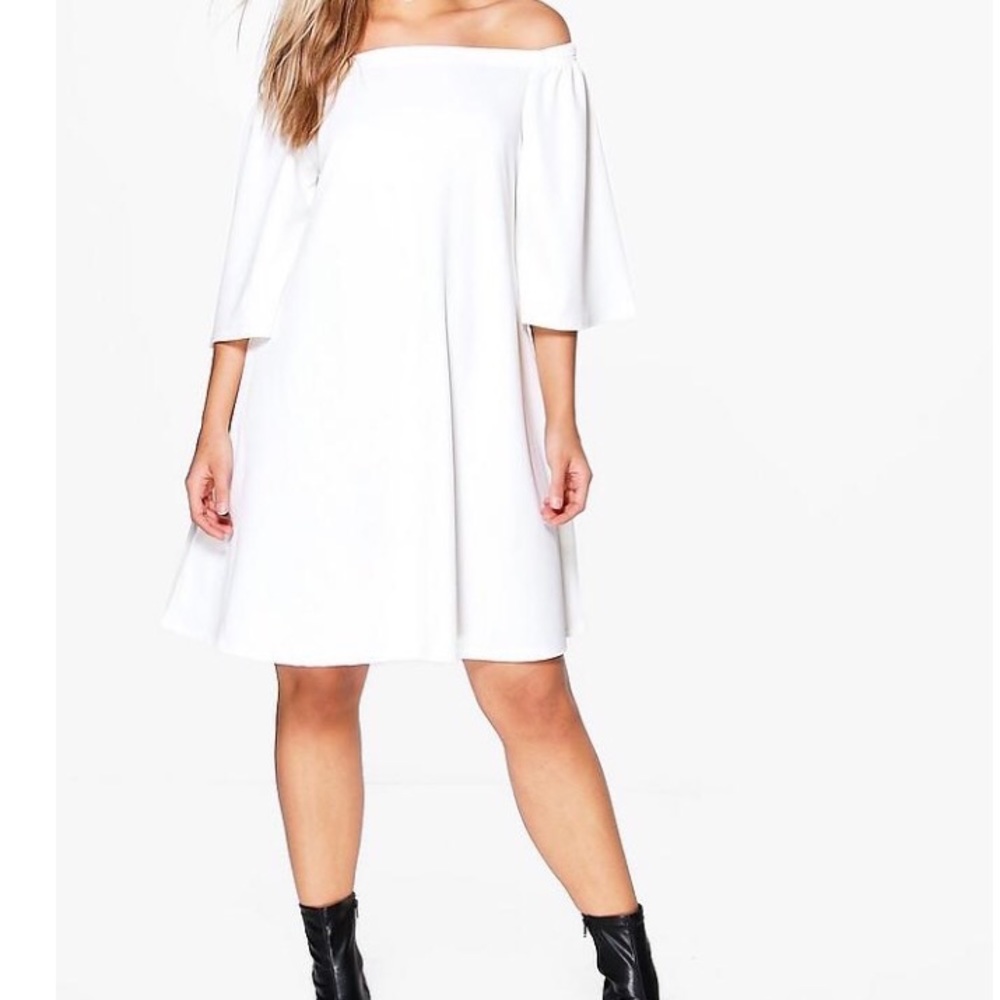 White off the shoulder Swing dress